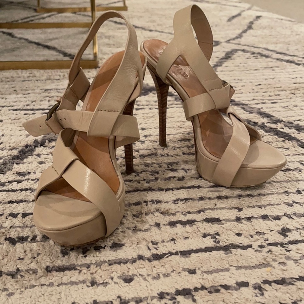 L.A.M.B platform nude heels